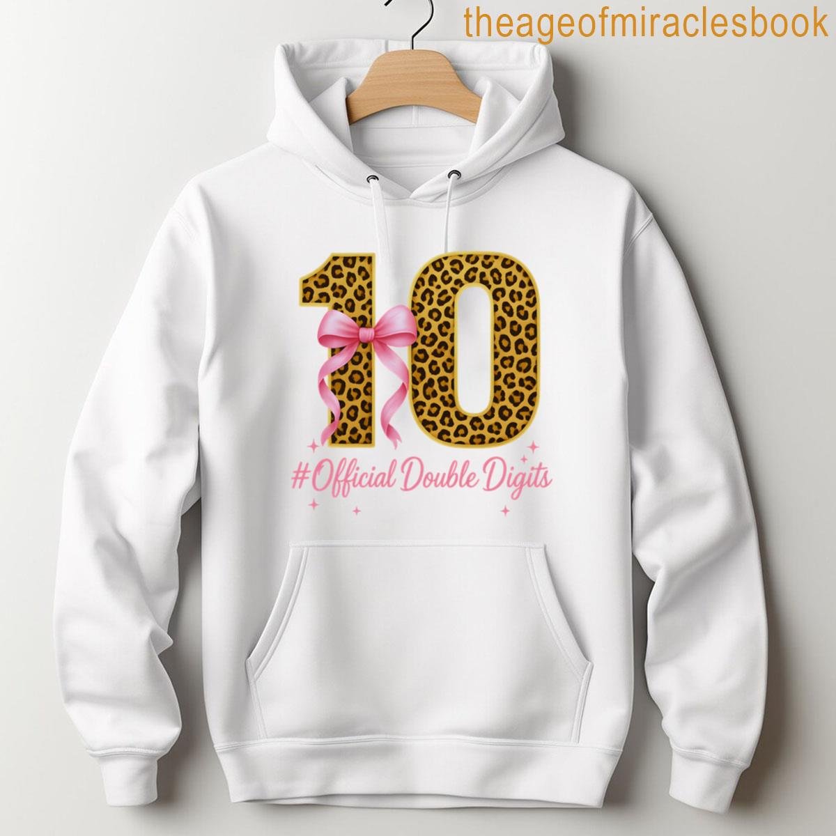 Alternative view of 10th Birthday Girl Pink Coquette Bow Leopard 10 Year Old T-shirt