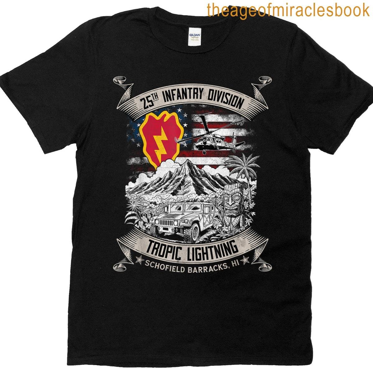 25th Infantry Division Tropic Lightning Hawaii Veteran Gifts T-shirt