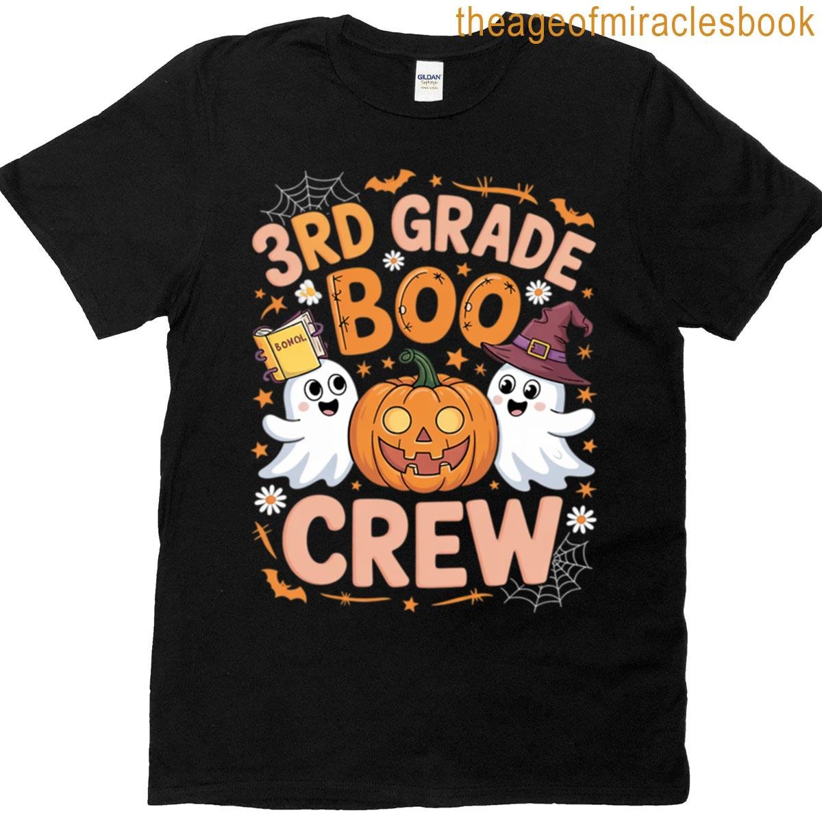 3rd Grade Boo Crew Groovy Teacher Student Halloween T-shirt