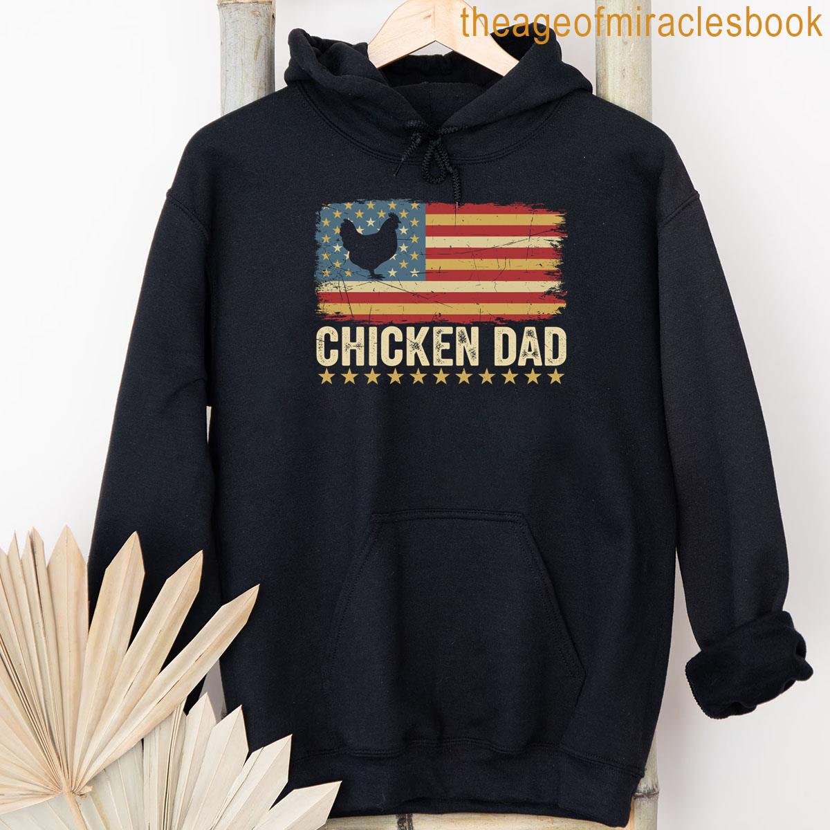 Alternative view of Vintage Usa American Flag Chicken Dad Stars Patriotic T-shirt