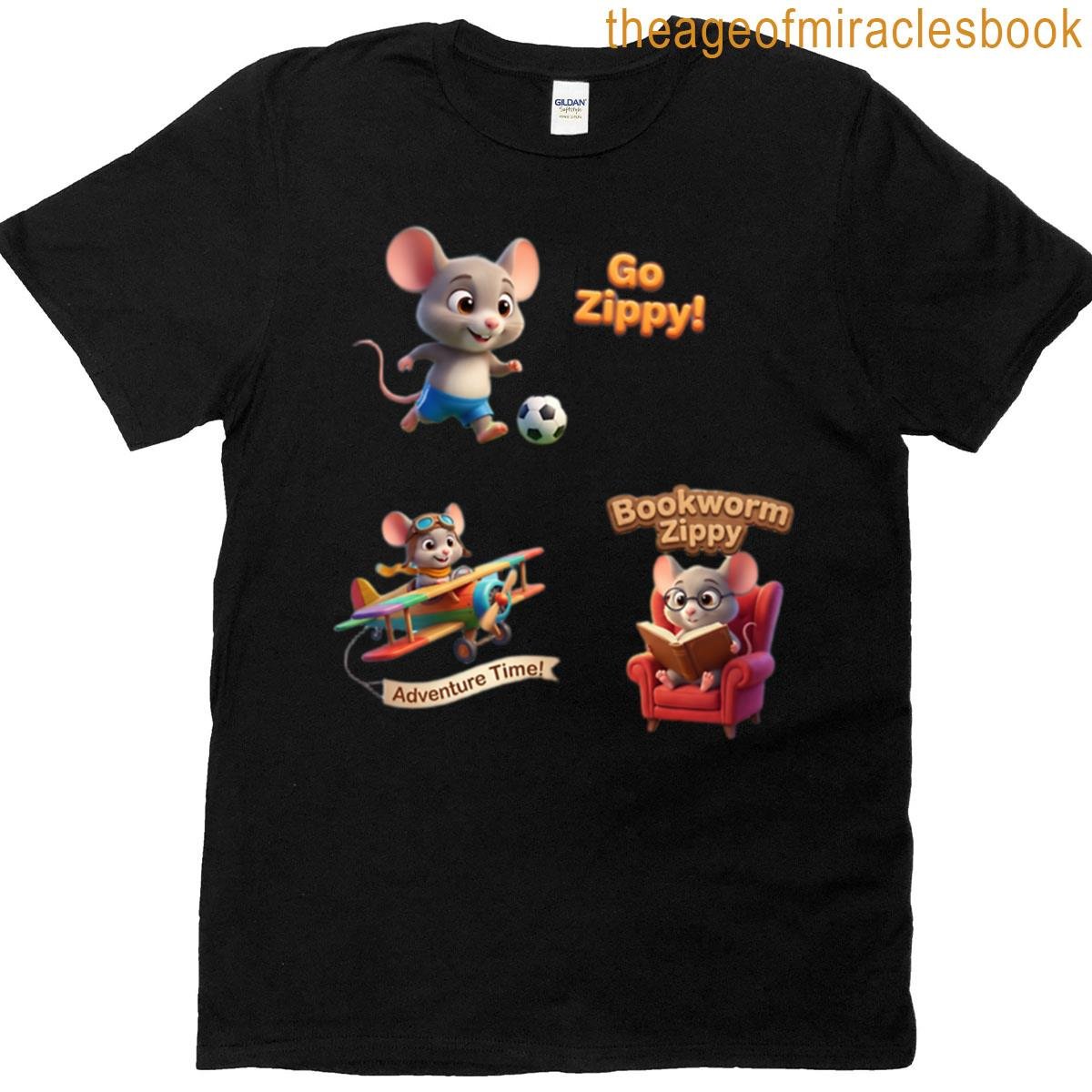 Zippy 3d Mouse Adventure Cartoon Mascot T-shirt