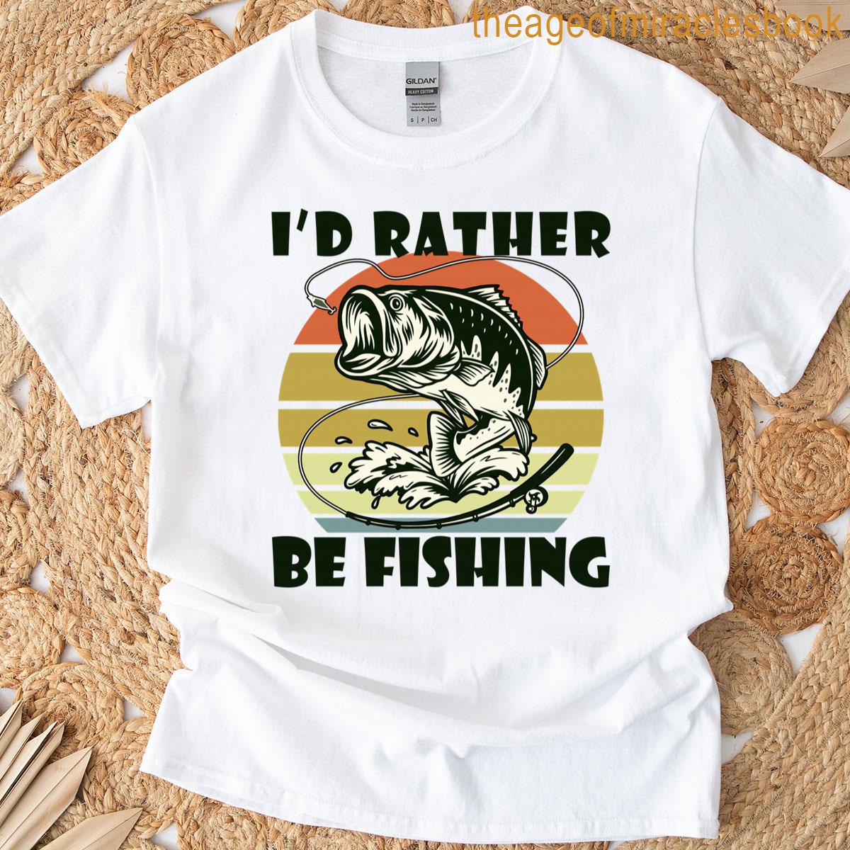 Bass Fishing- Boys Kid Id Rather Be Fishing Dad T-shirt