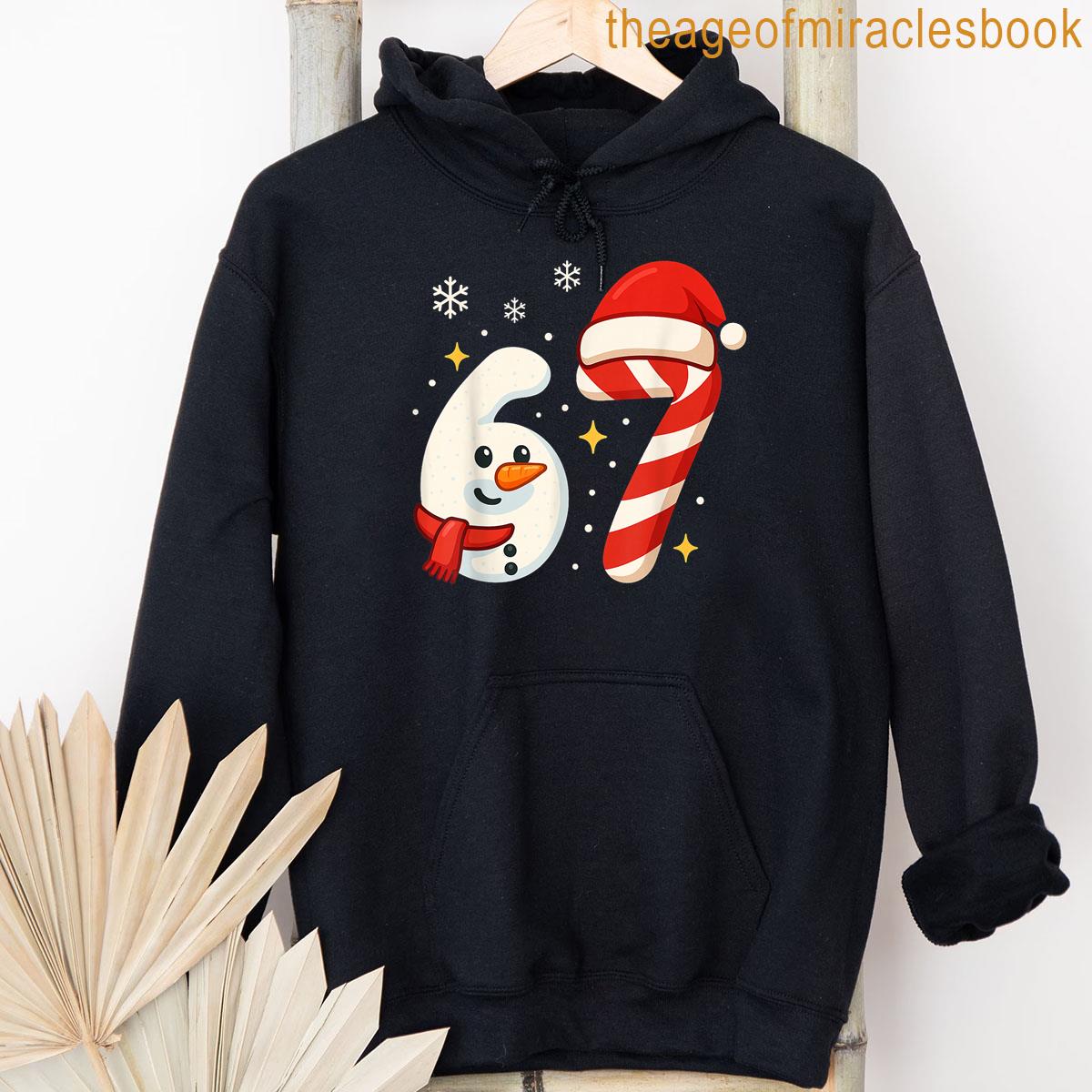 Alternative view of 6 7 Meme Christmas 67 Six Seven Snowman Boy Girls Kids T-shirt