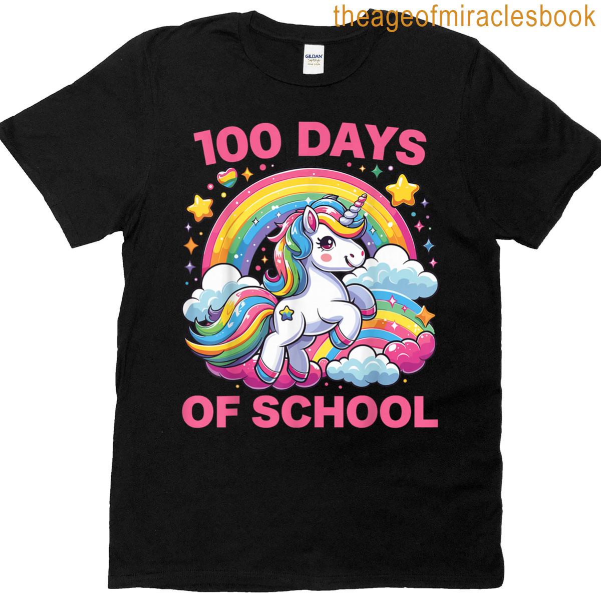 100 Days Of School Unicorn Girls Teacher 100th Day Of School T-shirt