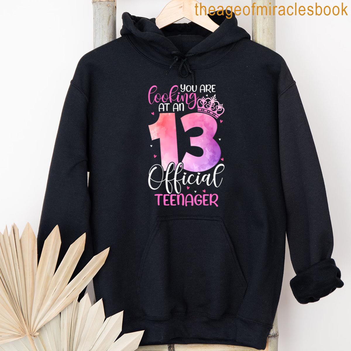 13th Birthday Girls 13 Years Cute Official Teenager Birthday Unisex Hoodie aesthetic