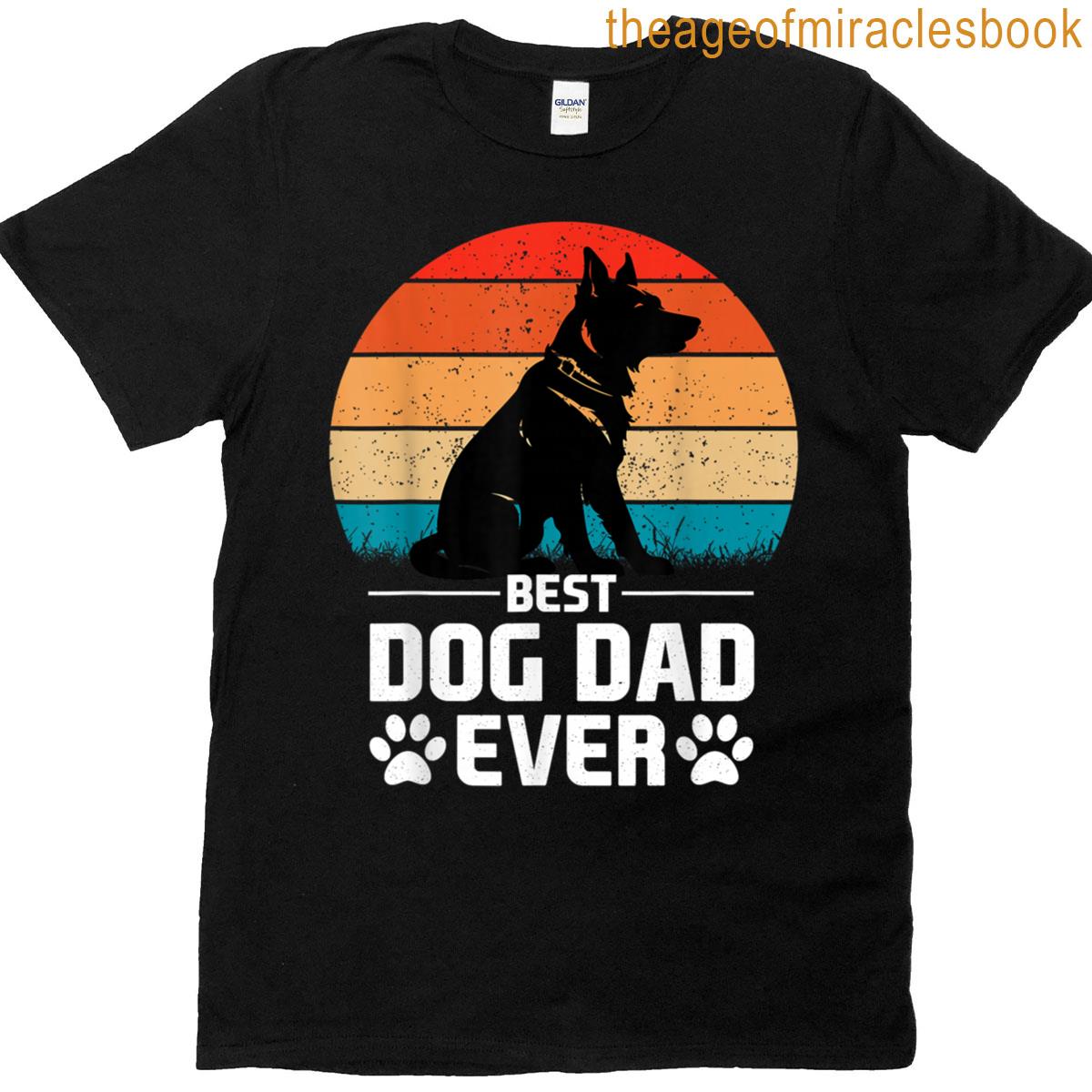 Best Dog Dad Ever German Shepherd Vintage Tee T-shirt