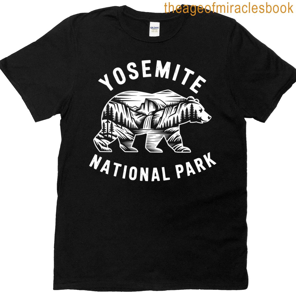 Yosemite Bear National Park Retro Vintage Hiking Tee Camping T-shirt