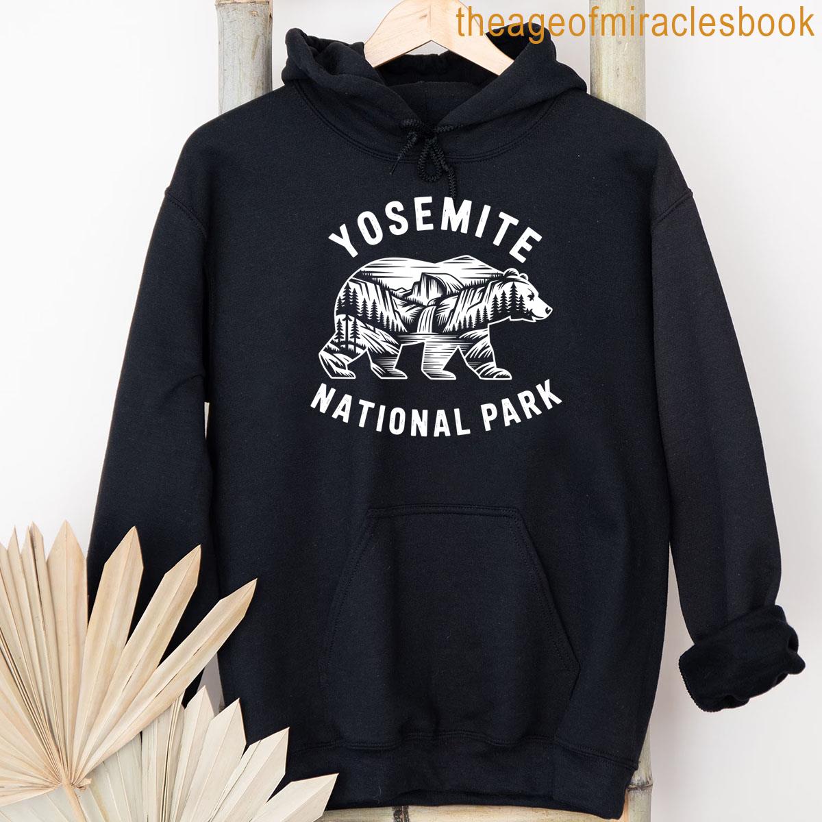 Alternative view of Yosemite Bear National Park Retro Vintage Hiking Tee Camping T-shirt
