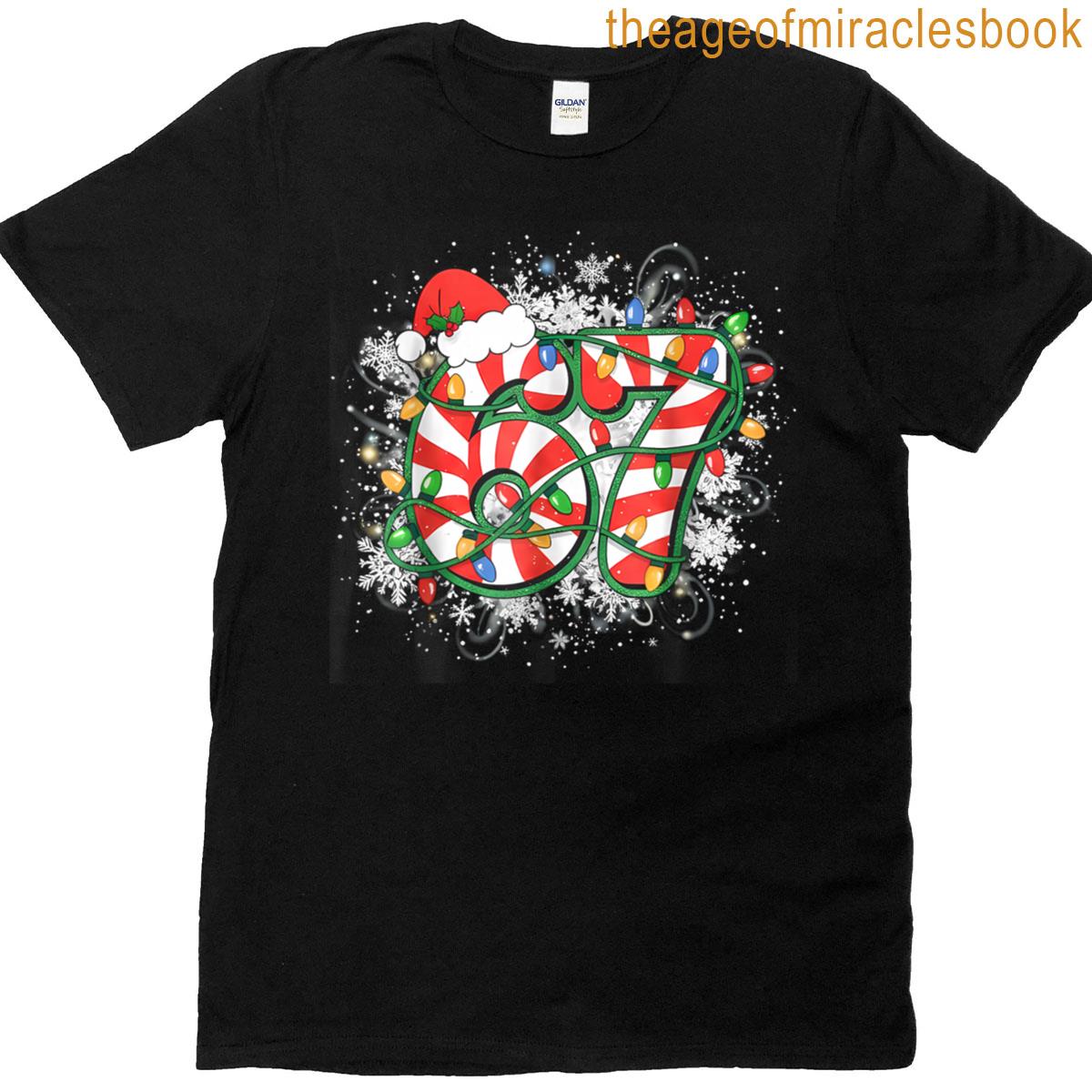 67 Six Seven Novelty Christmas Santa Hat Family Matching T-shirt