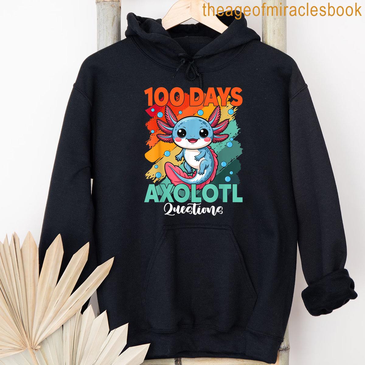 Alternative view of 100 Days Axolotl Questions 100th Day Of School Kids Vintage T-shirt
