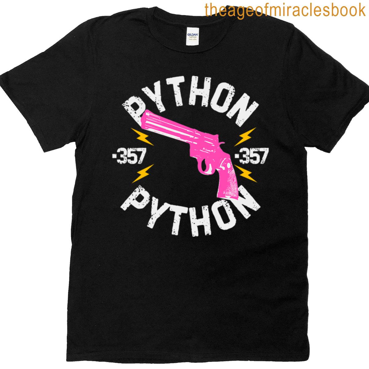 357 Magnum Python Biker Style Pink And White T-shirt 357 Magnum Python Biker Style Pink And White T-shirt
