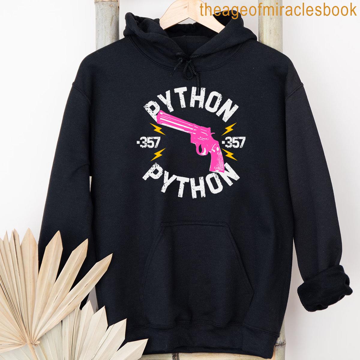 Alternative view of 357 Magnum Python Biker Style Pink And White T-shirt