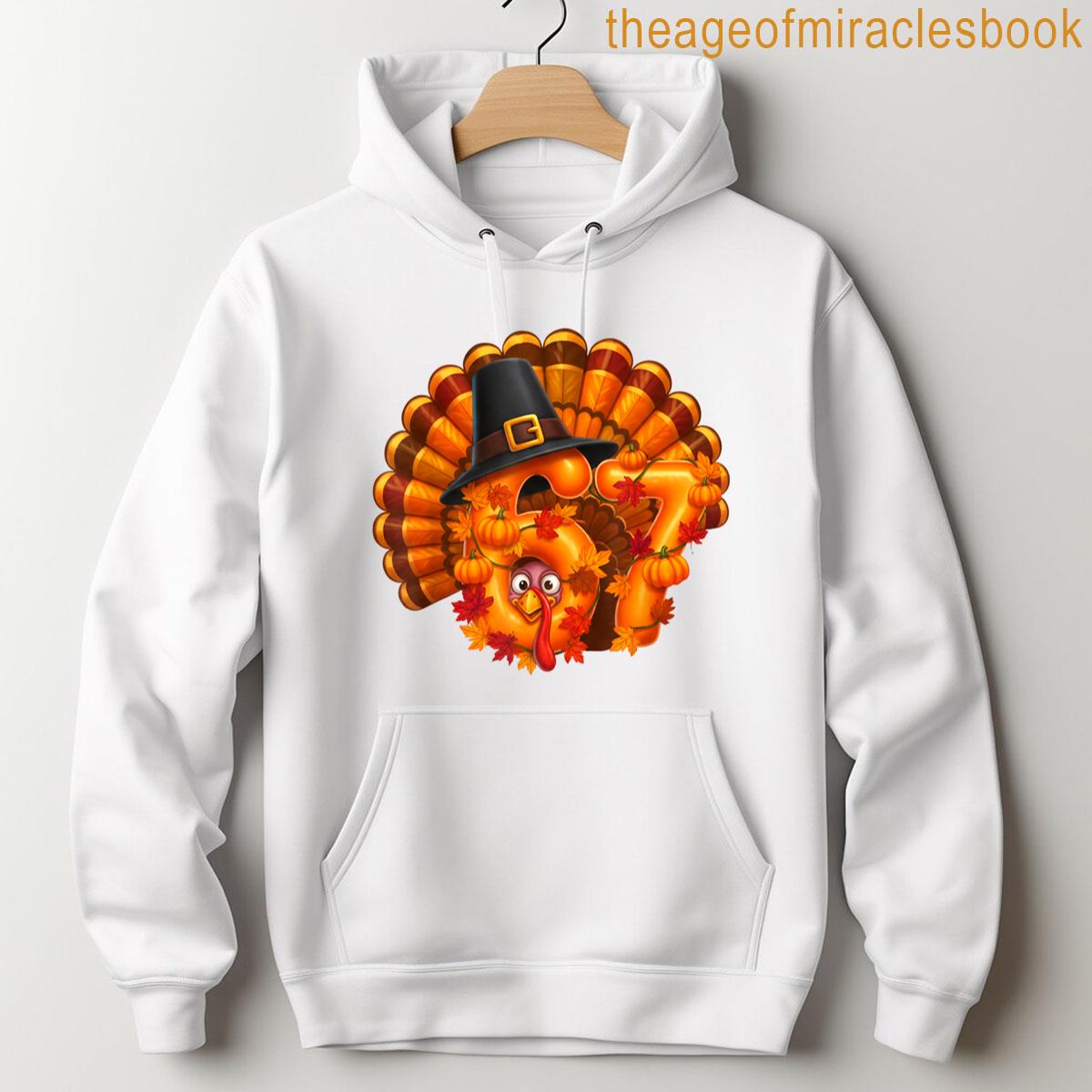 Alternative view of 67 Funny Thanksgiving Turkey Meme Six Seven 6 7 Gifts T-shirt