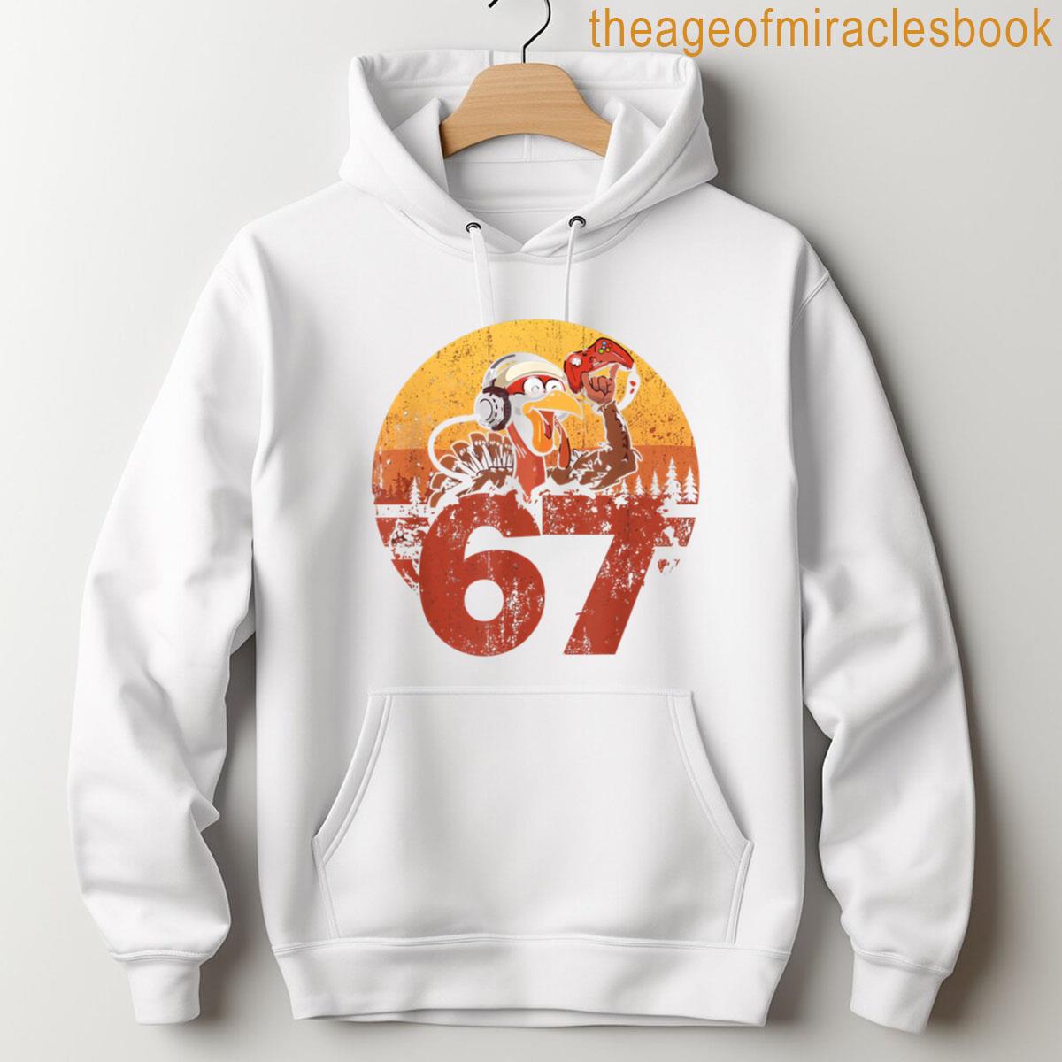 Alternative view of 67 Funny Turkey Thanksgiving Gym Fitness Workout Six Seven T-shirt