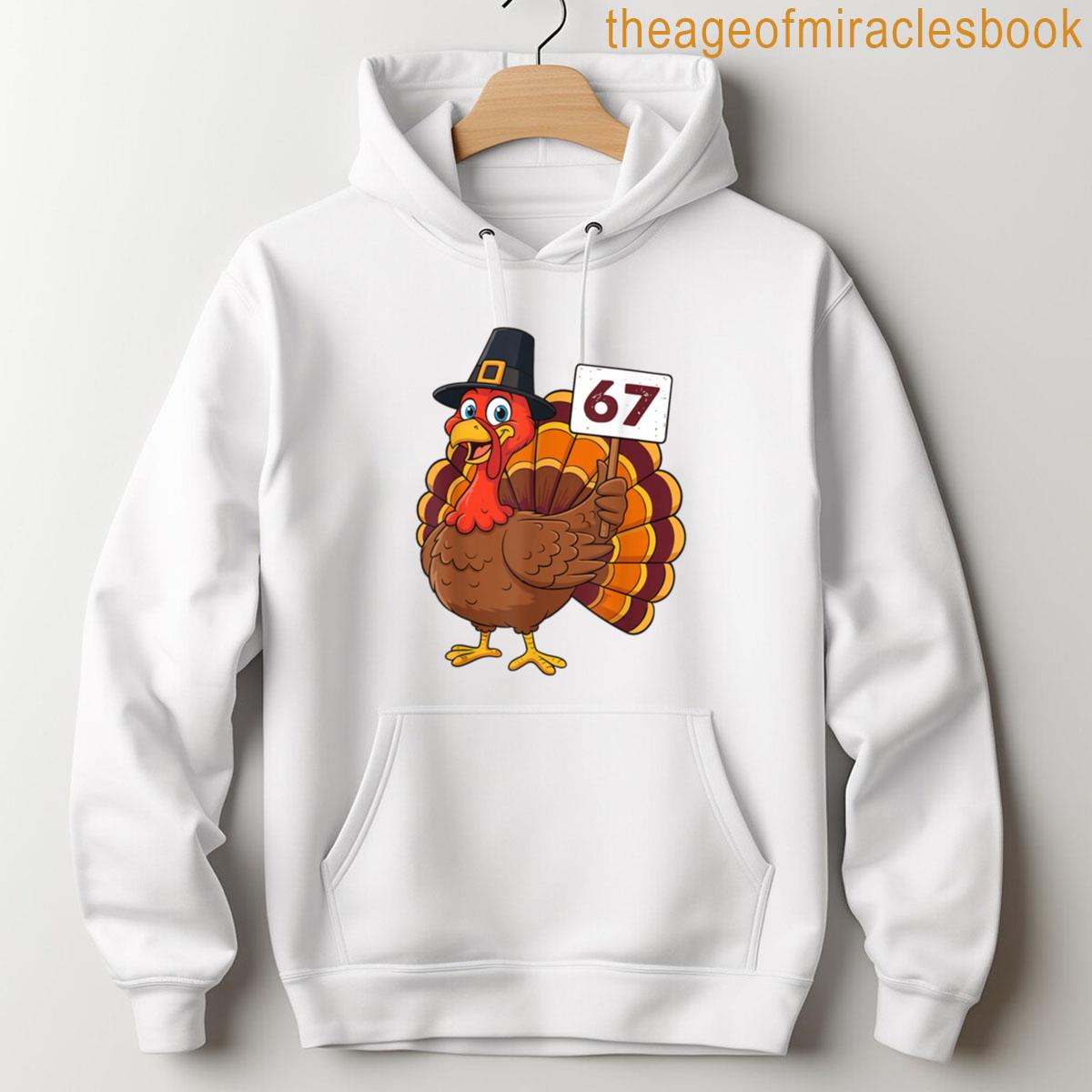 Alternative view of 67 Meme Thanksgiving Turkey Humor Funny Six Seven Turkey T-shirt