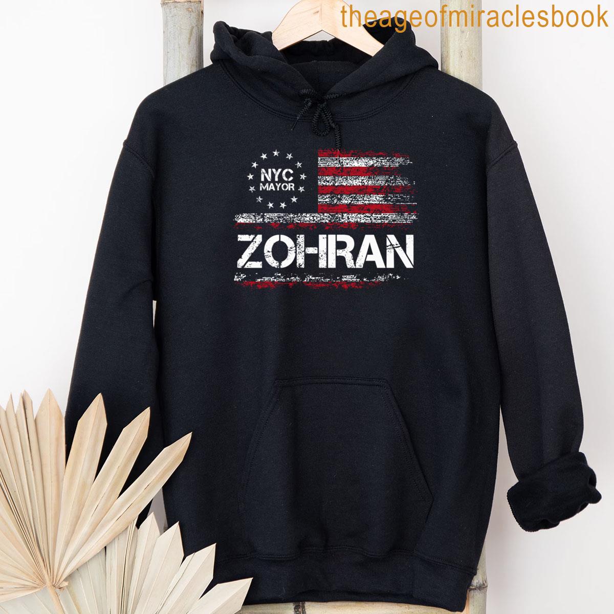 Alternative view of Zohran Mamdani Nyc Mayor American Flag Vintage T-shirt