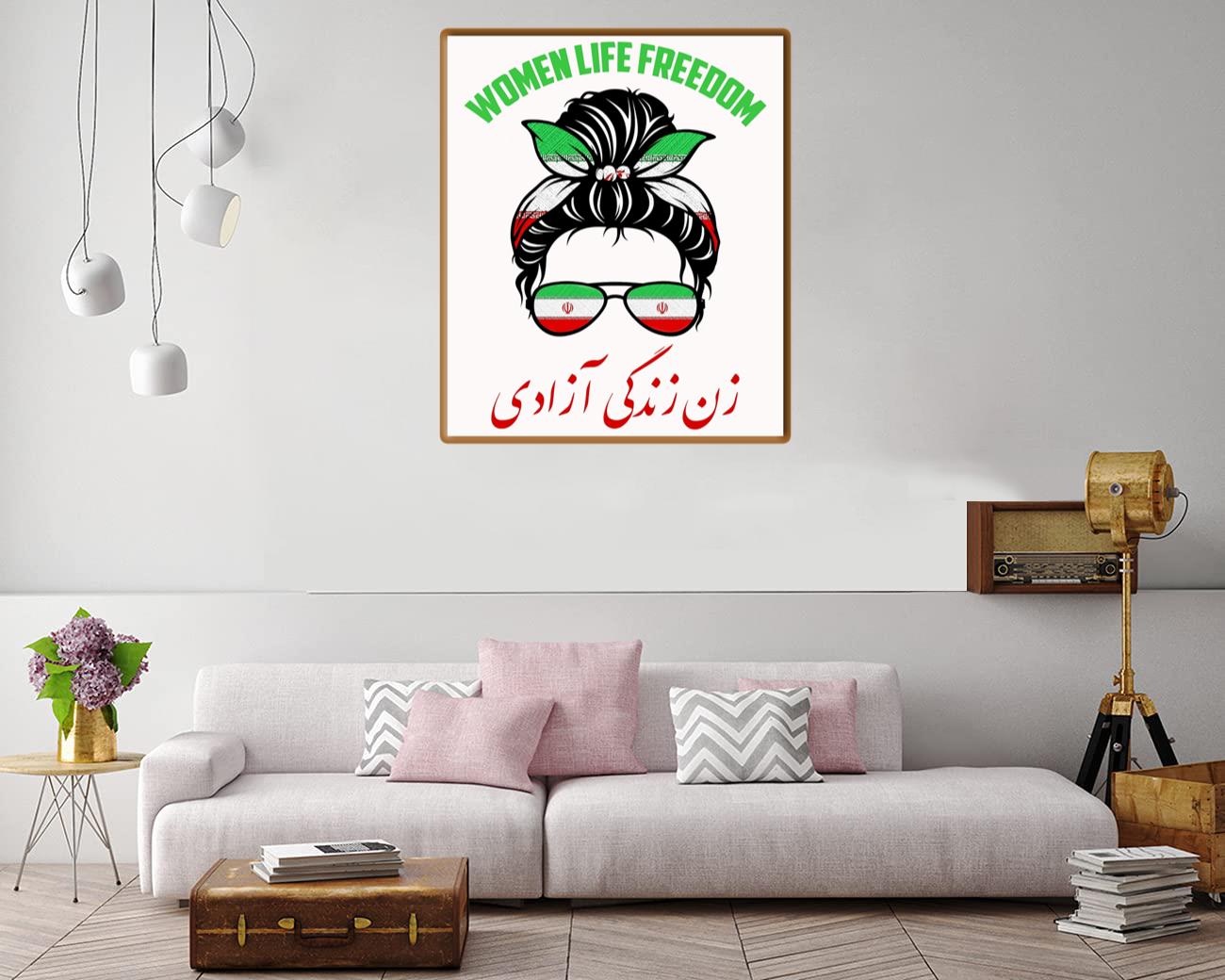 Woman Life Freedom Rise With The Woman Of Iran Flag Canvas Print Canvas, Poster